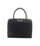 ニナリッチ NINA RICCI ハンドバッグ 黒 ブラック ロゴ リボン金具 レザー /RI ■OS ■GY18