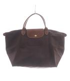 ロンシャン LONGCHAMP ル・プリアージュ ハンドバッグ ナイロン レザー ロゴ 茶色 ブラウン /SR ■GY11