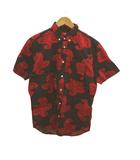 シュプリーム SUPREME Paisley Shirt ペイズリー柄シャツ トップス S 黒 ブラック 赤 レッド 総柄 ボタンダウン 半袖 /YU ■GY18