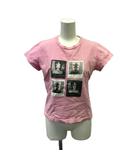 OLIVIER BABIN オリヴィエ ババン  Tシャツ カットソー アートプリント 半袖 クルーネック ロゴ M ピンク /XZ ■GY11