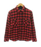 アヴィレックス AVIREX DSアヴィフランネルチェック DS AVI FLANNEL CHECK シャツ ネルシャツ 長袖 ブロックチェック 裏起毛 M 赤 レッド 黒 ブラック 6145223 /YT ■GY42