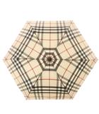 バーバリー BURBERRY 雨傘 折りたたみ傘 ノバチェック レザー ベージュ /SR ■GY18
