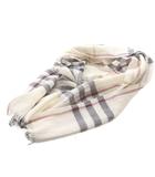 バーバリー BURBERRY ストール ノバチェック ウール混 フリンジ 白 ホワイト /SR ■GY18