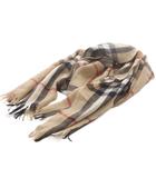 バーバリー BURBERRY ストール ノバチェック フリンジ カシミア混 ベージュ /SR ■GY18