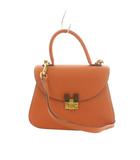 チャールズ&キース  CHARLES&KEITH ストーンエンベリッシュド スカルプチュアバッグ 2WAY ショルダーバッグ ハンドバッグ フラップ オレンジ /MI ■GY18