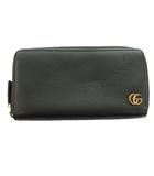 グッチ GUCCI GGマーモント ジップアラウンド ウォレット 長財布 レザー GGロゴ 黒 ブラック /SS ■OS ■OH