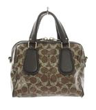 コーチ COACH ミニ サリー サッチェル ハンドバッグ シグネチャー柄 PVCレザー 茶 ブラウン 黒 ブラック 33507 /YT ■GY18