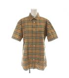 バーバリー BURBERRY ノバチェック シャツ 半袖 SP 茶 ブラウン 総柄 /AP ■GY18