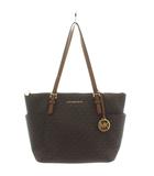 マイケルコース MICHAEL KORS MKシグネチャー JET SET ITEM トートバッグ ハンドバッグ ショルダーバッグ PVC レザー 茶 ブラウン /AN ■GY18