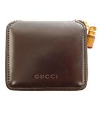 グッチ GUCCI 二つ折り財布 コンパクトウォレット 小銭入れ コインケース ラウンドファスナー バンプーハンドル レザー 茶 ブラウン /SS ■OS ■OH ■GY17