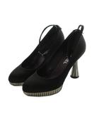シャネル CHANEL パンプス ハイヒール スエード ロゴ 37 23.5-24cm 黒 ブラック ■GY18 /MQ ■OH