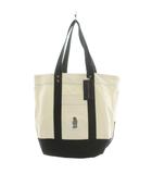 ラルフローレン RALPH LAUREN ポロベア刺繍 トートバッグ ハンドバッグ キャンバス 白 ホワイト 黒 ブラック 6076-0001-27 /AN ■GY11