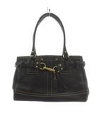 コーチ COACH ハンプトンズ キャリーオール ハンドバッグ ショルダーバッグ タッセル レザー 黒 ブラック 10529 /AN ■GY18