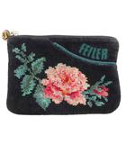 フェイラー FEILER ポーチ 花柄 刺繍 黒 ブラック /IB ■GY11