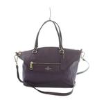 コーチ COACH 2WAY ハンドバッグ ショルダーバッグ ポリッシュドペブルレザー 紫 パープル /MI ■GY18