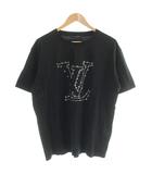 ルイヴィトン LOUIS VUITTON LVステッチプリント Tシャツ カットソー 半袖 L 黒 ブラック RM212Q NPG HLY42W /MW ■GY18