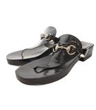 グッチ GUCCI サンダル ホースビット エナメル 7 黒 ブラック /FF ■GY18