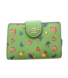 コーチ COACH 二つ折り財布 ウォレット 小銭入れあり 花柄 レザー ロゴ 緑 グリーン C9934 /FF ■GY18