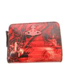 ヴィヴィアンウエストウッド Vivienne Westwood 二つ折り財布 ウォレット 小銭入れあり オーブ 総柄 赤 レッド /FF ■GY18