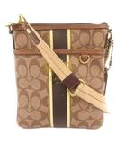 コーチ COACH ショルダーバッグ チェック柄 PVC シグネチャー 内側総柄 茶 ブラウン 41664 /FF ■GY18