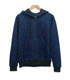 ルイヴィトン LOUIS VUITTON 23SS モノグラムジップスルー パーカー フーディー ジップアップ XS RM2319 SQ5 HOY04W ロゴ 長袖  黒 ブラック 青 ブルー /KW ■GY40