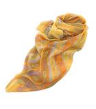 エトロ ETRO ストール シルク 絹 ペイズリー柄 総柄 黄 イエロー /FF ■GY18