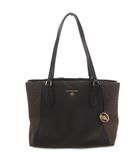 マイケルコース MICHAEL KORS ハンドバッグ 肩掛け 手提げ 総柄 レザー ロゴチャーム 黒 ブラック 茶 ブラウン /FF ■GY11