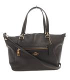 コーチ COACH ショルダーバッグ ハンド 2WAY レザー ロゴ 黒 ブラック 34340 /FF ■GY11