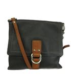 コーチ COACH ショルダーバッグ クロスボディ シボ革 ペブルドレザー フラップ 紺 ネイビー 茶色 ブラウン 10136 /XZ ■GY18