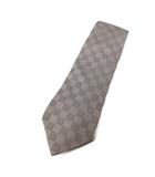 ルイヴィトン LOUIS VUITTON クラヴァット ダミエ ネクタイ ワイドタイ シルク グレー /TK ■OH ■GY17
