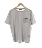 プラダ PRADA Tシャツ 半袖 ロゴ ポケット付き ポケT XL グレー  UJN006 R131 1GAW /MW ■GY18