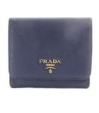プラダ PRADA 財布 三つ折財布 ロゴ 青 ブルー /SR ■OH ■GY11