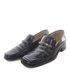 グッチ GUCCI ローファー チャンキーヒール レザー 37C ブラック /YO31 ■GY18