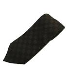 ルイヴィトン LOUIS VUITTON ダミエ ネクタイ 絹 シルク ワイドタイ 総柄 LVロゴ ダークブラウン /XZ ■GY18