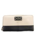 ケイトスペード KATE SPADE 長財布 ウォレット 小銭入れあり レザー ロゴ ベージュ 黒 ブラック /FF ■GY11