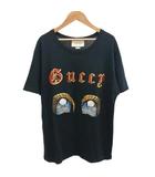 グッチ GUCCI 18AW 井出ちかえ  GUCCY スパンコール アイモチーフ Tシャツ オーバーサイズTシャツ クルーネック 半袖  M GUCCYロゴ 黒 ブラック 492347-X914B /RY ■GY18