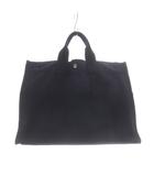 エルメス HERMES フールトゥ ハンドバッグ キャンバス トートバッグ 紺 ネイビー 黒 ブラック /SR ■OH ■GY17