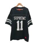 シュプリーム SUPREME Studded S/S Football Top 半袖Tシャツ ラインストーン スタッズ L 黒 ブラック ナンバリング11 プリント トップス /YU ■GY18