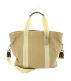 コーチ COACH ハンドバッグ トート ショルダー 2WAY ロゴ キャンバス ベージュ ■GY18 /MQ