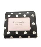 ケイトスペード KATE SPADE 二つ折り財布 ウォレット 小銭入れあり ドット柄 ロゴ 黒 ブラック /FF ■GY18