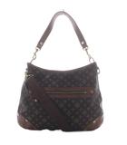 ラシット RUSSET ワンハンドル ハンドバッグ ショルダーバッグ 2way モノグラム ナイロン レザー ダークブラウン /YO8 ■GY13