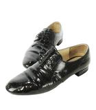 プラダ PRADA シューズ パテント エナメル レザー 革 レースアップ 35.5 22.5cm 黒 ブラック /CK4 ■GY99