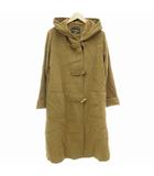 美品 ダッフルコート ジャケット フード アンゴラ ロング丈 11 ベージュ /AE