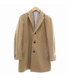 ビームス BEAMS チェスターコート ミドル丈 裏地ストライプ S ベージュ /UD