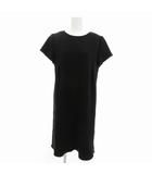  セモアージュ C'est moijeu ワンピース フェイクスエード ストレッチ 半袖 ひざ丈 黒 ブラック /VU□ 0428