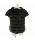 ヘルノ HERNO 半袖 ダウンジャケット ラメ 光沢 40 黒 ブラック  PI0870D-15019-9300 /EE ■MT