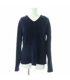バーバリーゴルフ BURBERRY GOLF ニット セーター 長袖 Vネック ウール ハイゲージ ロゴ 2 M 紺 ネイビー /MP ■GY38