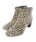 クラークス clarks Sheer Flora 2 シアフローラ2 ショートブーツ レザー ダルメシアンアニマルプリント ジッパー 箱付き UK5 23.5cm アイボリー 黒 ブラック /MW ■GY32