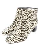 クラークス clarks Sheer Flora 2 シアフローラ2 ショートブーツ レザー ダルメシアンアニマルプリント ジッパー 箱付き UK6 24.5cm アイボリー 黒 ブラック /MW ■GY32
