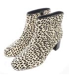 クラークス clarks Sheer Flora 2 シアフローラ2 ショートブーツ レザー ダルメシアンアニマルプリント ジッパー 箱付き UK4 23cm アイボリー 黒 ブラック /MW ■GY32